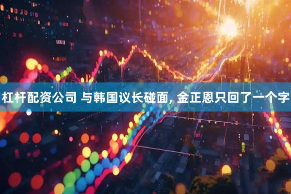 杠杆配资公司 与韩国议长碰面, 金正恩只回了一个字